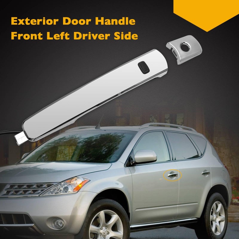 Gledewen Exterior Door Handle Front Left Driver Side | Smart Entry Keyless | Replacement for 2003-2008 Infiniti FX35 FX45 2003-2007 Nissan Murano 2008-2009 Nissan Rogue | Replaces# 80640-CB01A, 82645-CA000 - Image 4